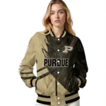 personalized purdue boilermakers hexagon mesh gold black varsity jacket best selling.webp