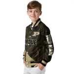 personalized purdue boilermakers hexagon mesh gold black varsity jacket best selling.webp