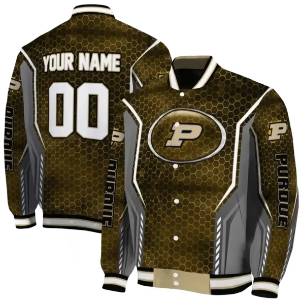 personalized purdue boilermakers power plate gold varsity jacket fashion forward.webp