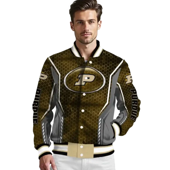 personalized purdue boilermakers power plate gold varsity jacket high quality.webp