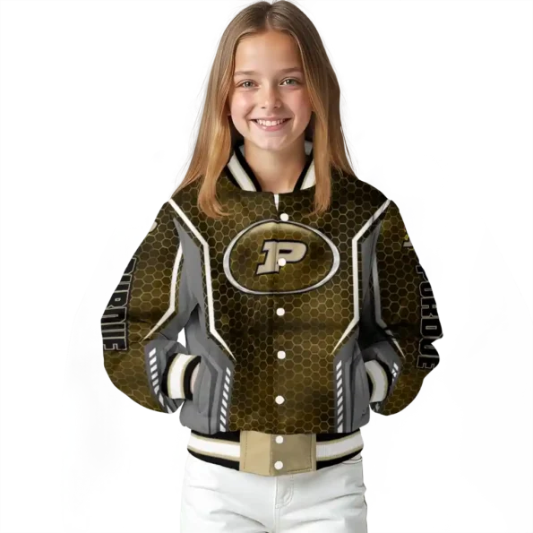 personalized purdue boilermakers power plate gold varsity jacket top rated.webp