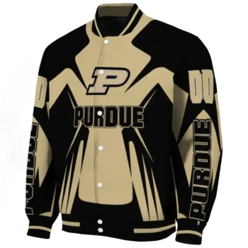 personalized purdue boilermakers spider mark gold black varsity jacket best selling.webp