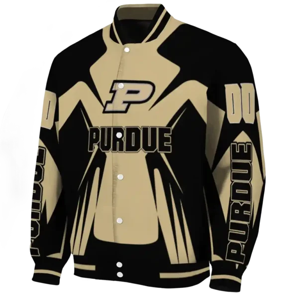 personalized purdue boilermakers spider mark gold black varsity jacket best selling.webp