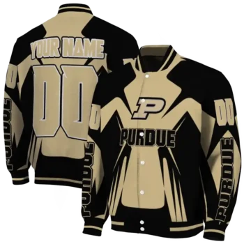 personalized purdue boilermakers spider mark gold black varsity jacket fashion forward.webp