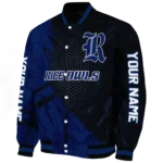 personalized rice owls hexagon mesh navy blue black varsity jacket best selling.webp