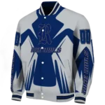 personalized rice owls spider mark navy blue grey varsity jacket best selling.webp