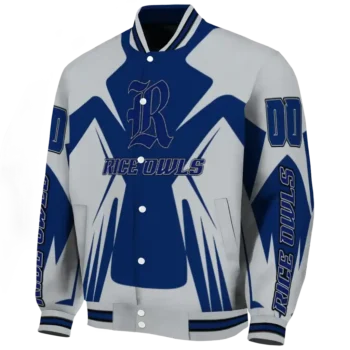 personalized rice owls spider mark navy blue grey varsity jacket best selling.webp