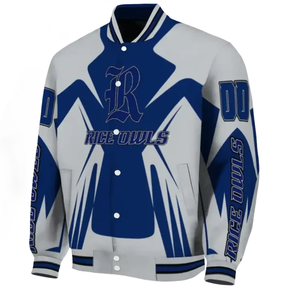 personalized rice owls spider mark navy blue grey varsity jacket best selling.webp