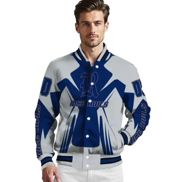 personalized rice owls spider mark navy blue grey varsity jacket high quality.webp