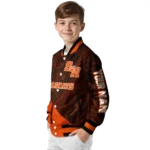 personalized sam houston bearkats hexagon mesh orange black varsity jacket best selling.webp
