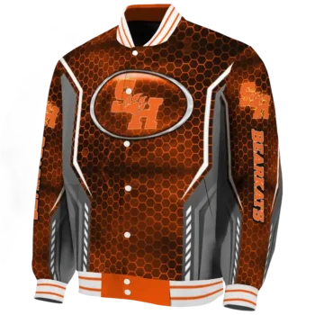 personalized sam houston bearkats power plate orange varsity jacket best selling.webp
