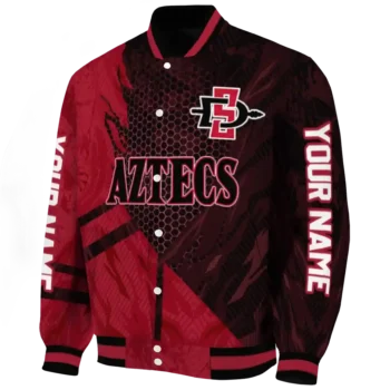 personalized san diego state aztecs hexagon mesh red black varsity jacket best selling.webp
