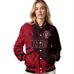 personalized san diego state aztecs hexagon mesh red black varsity jacket best selling.webp