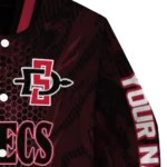 personalized san diego state aztecs hexagon mesh red black varsity jacket best selling.webp