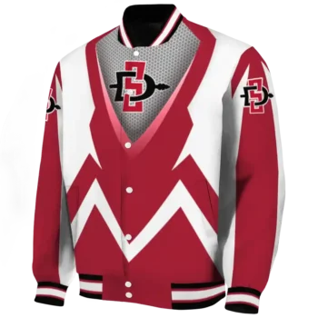 personalized san diego state aztecs v stripes red white varsity jacket best selling.webp