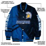personalized san jose state spartans hexagon mesh blue black varsity jacket best selling.webp
