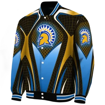 personalized san jose state spartans mesh chest gold black varsity jacket best selling.webp