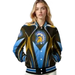personalized san jose state spartans mesh chest gold black varsity jacket best selling.webp