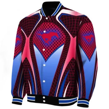 personalized smu mustangs mesh chest red black varsity jacket best selling.webp