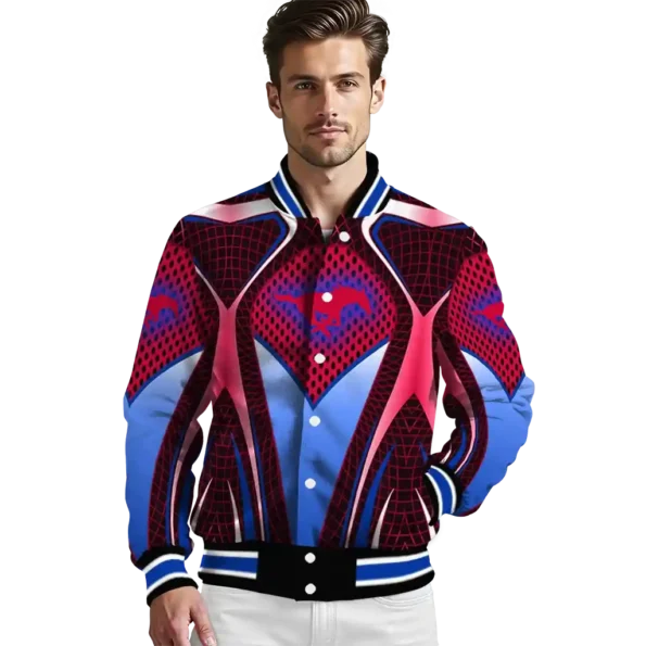 personalized smu mustangs mesh chest red black varsity jacket high quality.webp