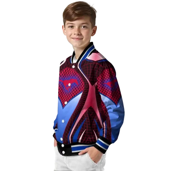 personalized smu mustangs mesh chest red black varsity jacket trendy.webp
