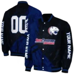 personalized south alabama jaguars hexagon mesh blue black varsity jacket best selling.webp