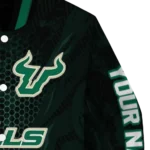 personalized south florida bulls hexagon mesh green black varsity jacket best selling.webp