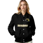 personalized southern miss golden eagles hexagon mesh black varsity jacket best selling.webp
