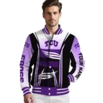 personalized tcu horned frogs mesh effect purple black varsity jacket best selling.webp