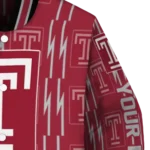 personalized temple owls bolt stripe red varsity jacket best selling.webp