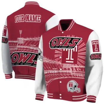 personalized temple owls ferris arena red white varsity jacket fashion forward.webp