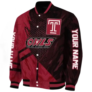 personalized temple owls hexagon mesh red black varsity jacket best selling.webp