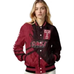 personalized temple owls hexagon mesh red black varsity jacket best selling.webp
