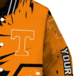 personalized tennessee volunteers hexagon cluster orange black varsity jacket best selling.webp
