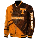 personalized tennessee volunteers hexagon mesh orange black varsity jacket best selling.webp