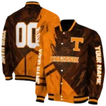 personalized tennessee volunteers hexagon mesh orange black varsity jacket best selling.webp