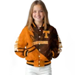 personalized tennessee volunteers hexagon mesh orange black varsity jacket best selling.webp