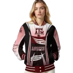personalized texas am aggies mesh effect maroon black varsity jacket best selling.webp