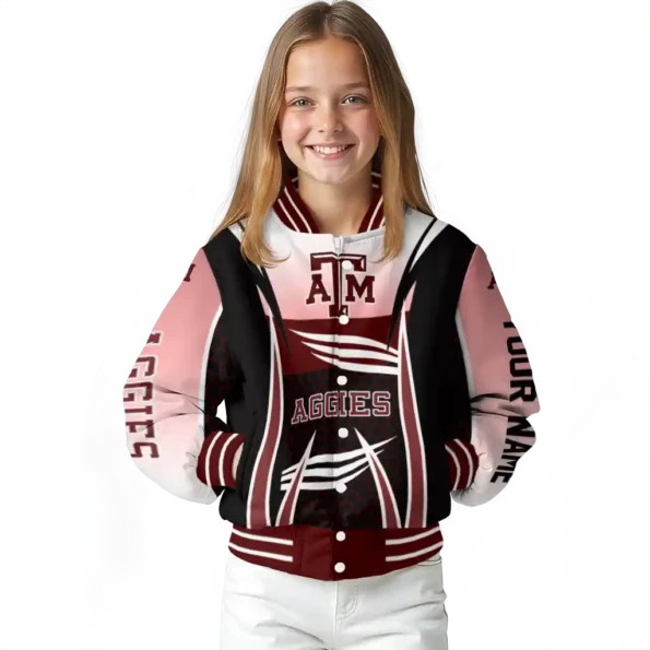 personalized texas am aggies mesh effect maroon black varsity jacket top rated.webp