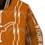 personalized texas longhorns bolt stripe orange varsity jacket best selling.webp
