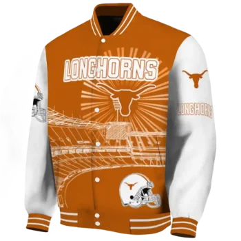 personalized texas longhorns ferris arena orange white varsity jacket best selling.webp