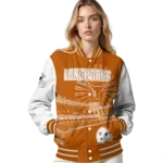 personalized texas longhorns ferris arena orange white varsity jacket best selling.webp