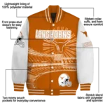personalized texas longhorns ferris arena orange white varsity jacket best selling.webp