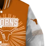 personalized texas longhorns ferris arena orange white varsity jacket best selling.webp