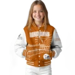 personalized texas longhorns ferris arena orange white varsity jacket best selling.webp