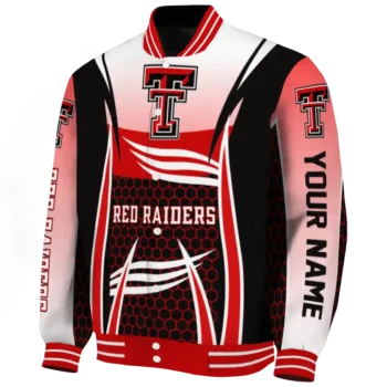personalized texas tech red raiders mesh effect red black varsity jacket best selling.webp