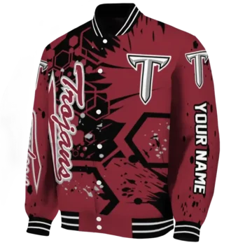 personalized troy trojans hexagon cluster red black varsity jacket best selling.webp