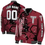 personalized troy trojans hexagon cluster red black varsity jacket best selling.webp