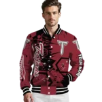 personalized troy trojans hexagon cluster red black varsity jacket best selling.webp