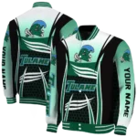 personalized tulane green wave mesh effect green black varsity jacket best selling.webp